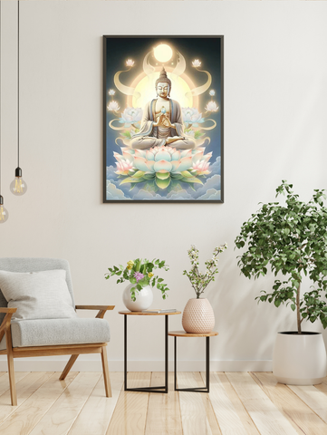 🧘‍♂️ Broderie Diamant Bouddha et Lotus Sacré