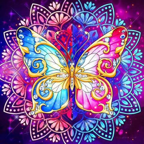 🦋 Broderie Diamant - Papillon Mandala Enchanté ✨