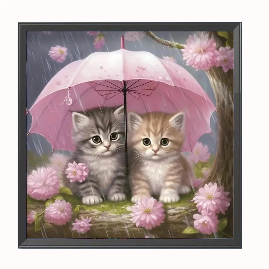 1 piece Two little kittens DIY diamond painting, DIY diamond painting set accessories, suitable for home living