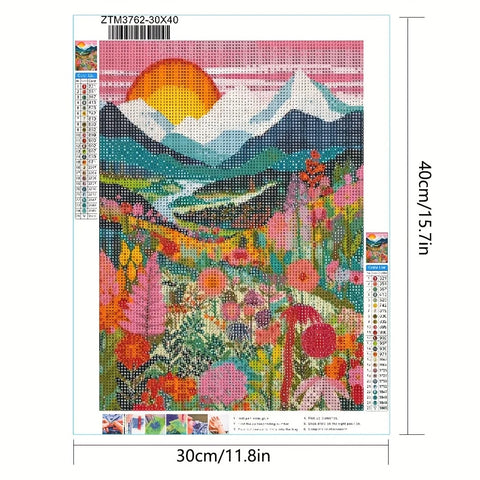 1 piece Fuji Mountain view DIY diamond painting, DIY diamond painting set accessories, suitable for home living