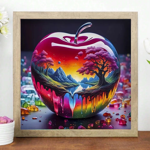 1 piece Crystal Apple fantasy DIY diamond painting, DIY diamond painting set accessories, suitable for home living