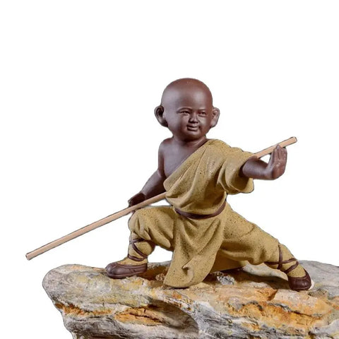 Statuette Moine Combatant Kung Fu.