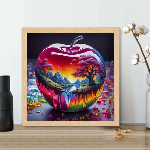 1 piece Crystal Apple fantasy DIY diamond painting, DIY diamond painting set accessories, suitable for home living