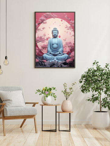 🌸 Broderie Diamant Bouddha Zen Sakura